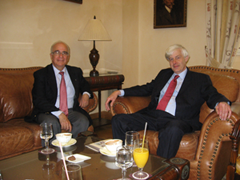 Richard G. A. Buxton in Athens, with Vassilis Lambrinoudakis, archaeologist and former President of the LIMC Foundation